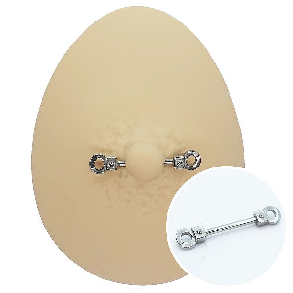 Piercing Mamilo em Aço Algemas