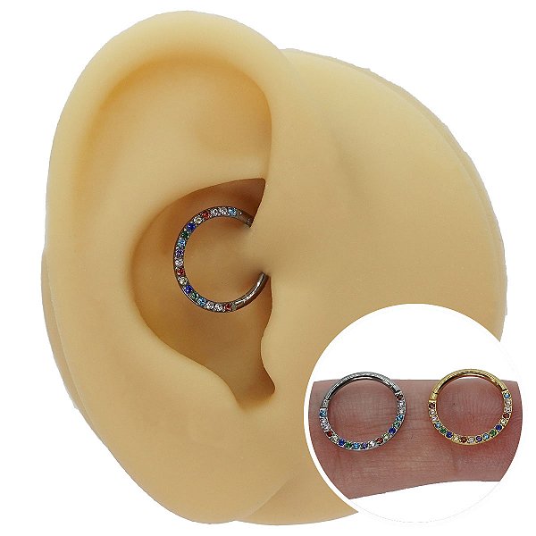 Piercing Argola Clicker Em Titânio PVD Colors