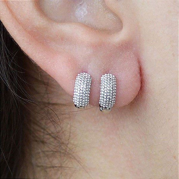Brinco Argola Folheado Clicker Snake Skin