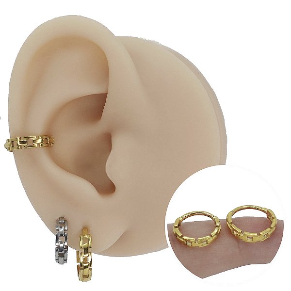 Piercing Argola Clicker em Aço PVD Elos