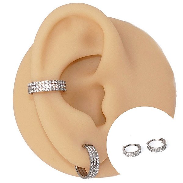 Piercing Argola Clicker em Aço PVD Triplet