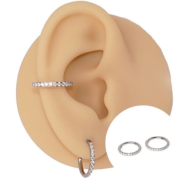 Piercing Argola Clicker em Titânio PVD Bumb