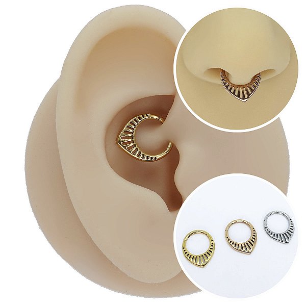 Piercing Argola Clicker em Aço PVD Bali