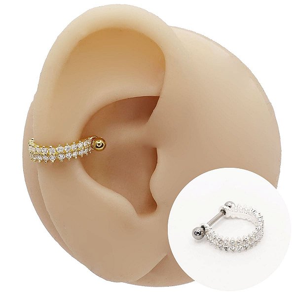 Piercing Argola em Prata 925 Navetes