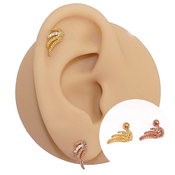 Piercing Folheado Angel Zircônias