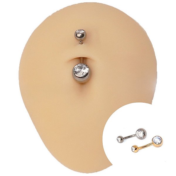 Piercing Banana em Aço PVD Cristal G