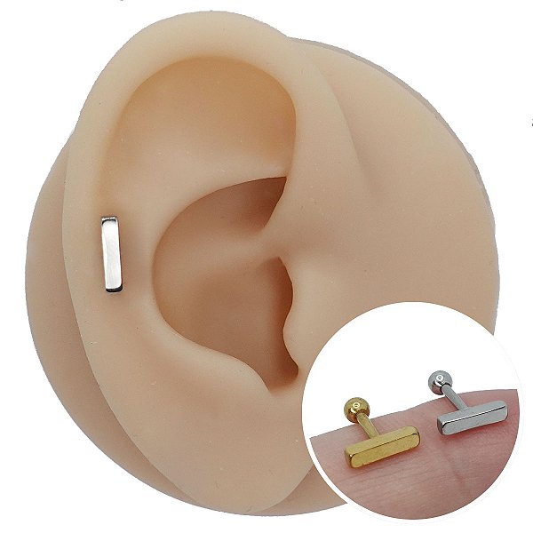 Piercing Microbell em Aço PVD Barra Lisa