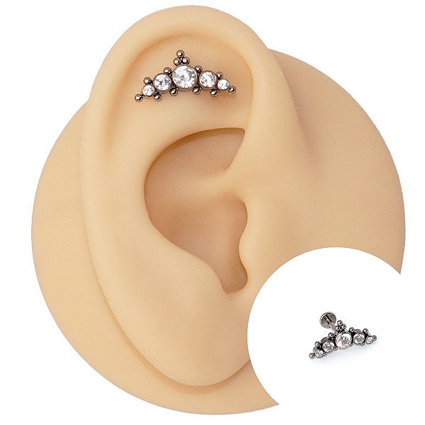 Piercing Labret Cascata em Titânio Vermont