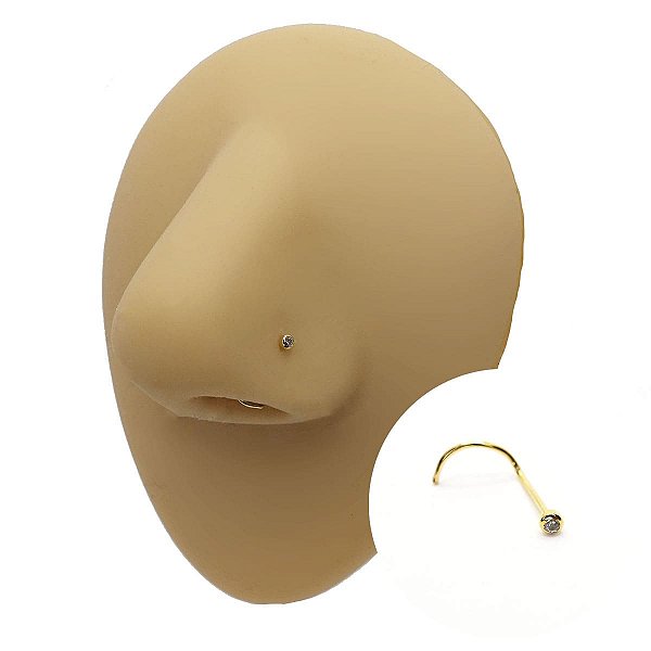 Piercing Nostril em Prata 925 Micro Zircônia
