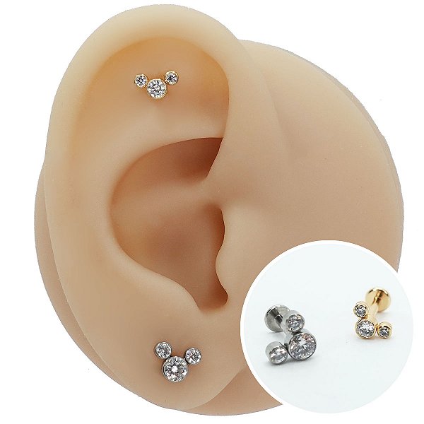 Piercing Labret em Aço Cirúrgico Mickey