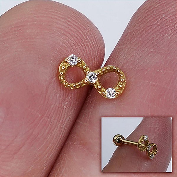 Piercing Microbell em Ouro 18K Infinity