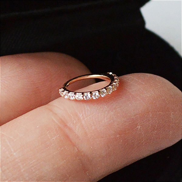 Piercing Argola Torção em Ouro 18k Rosé