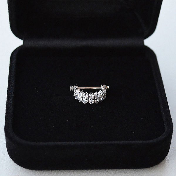 Piercing Meia Lua em Ouro Branco 18K