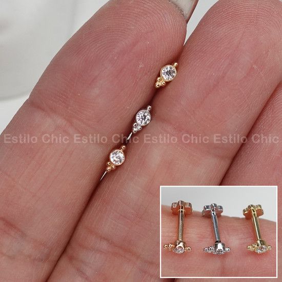 Piercing Labret Plug em Ouro 18K Mini Hindy