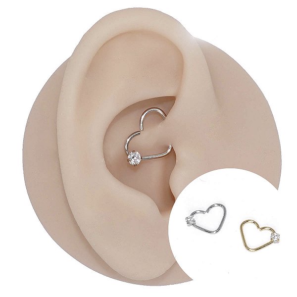 Piercing Argola Torção em Ouro 18K Cristal Big