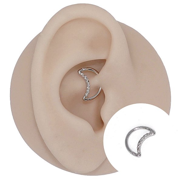 Piercing Argola Clicker em Ouro 18K Lua