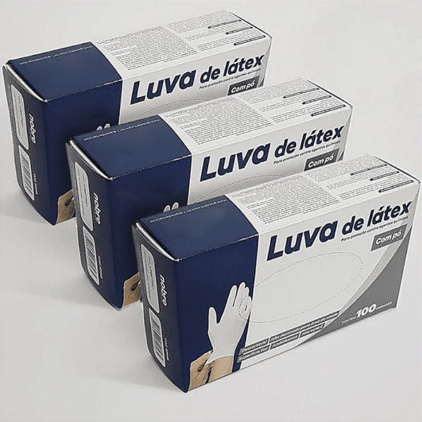 Luva em Látex Branca Caixa Com 100 - PP