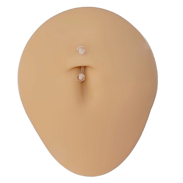 Piercing Microbell Curvo em Bioflex Transparente