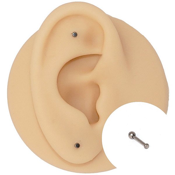 Piercing Microbell Reto em Titânio Chapa