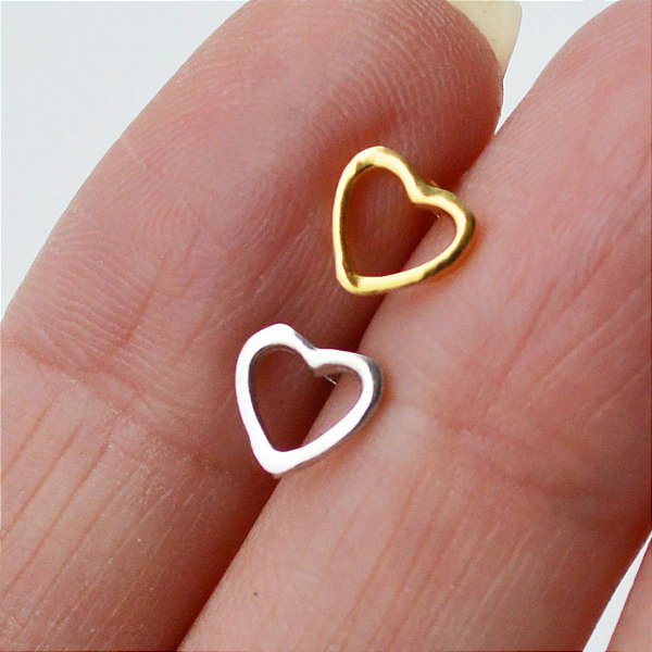 Piercing Microbell em Ouro 18K Coração Vazado