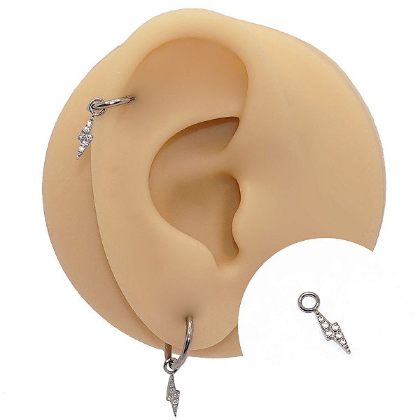 Pingente Titânio Raio com Zircônias