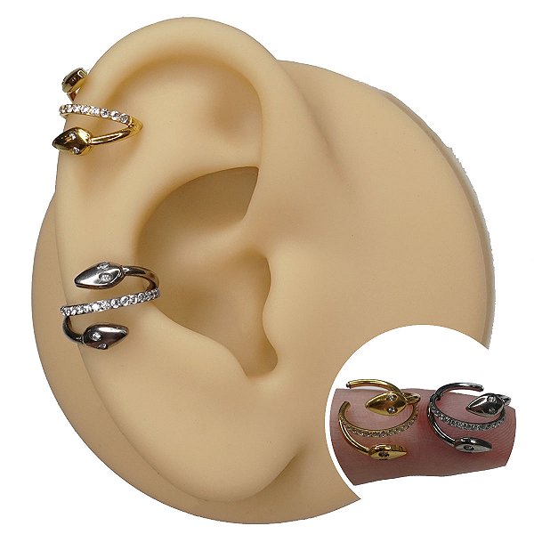 Piercing Argola Click em Titânio PVD Medusa