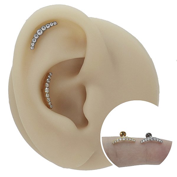 Piercing Labret Cascata em Titânio PVD Nine