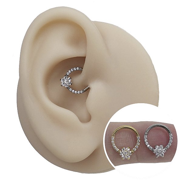 Piercing Argola Clicker em Titânio Florzinha