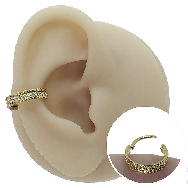 Piercing Argola em Titânio Clicker Geométrico