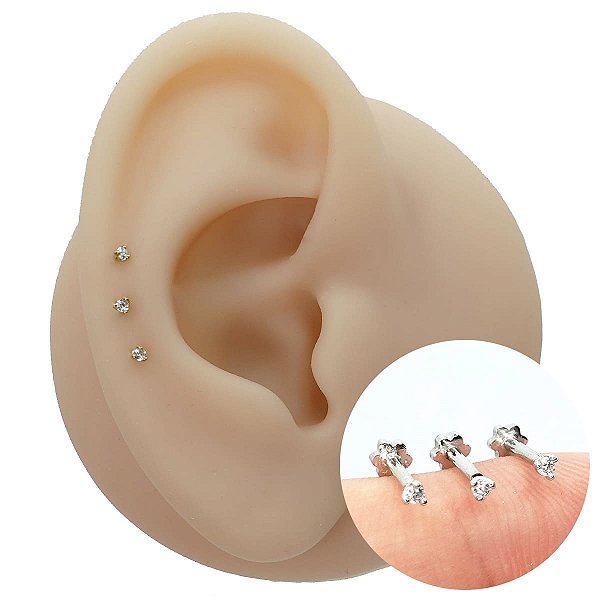 Piercing Australiano em Ouro 18K Zircônia Cravada