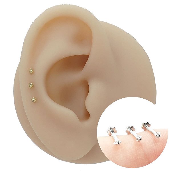 Piercing Australiano Plug em Ouro 18K Star