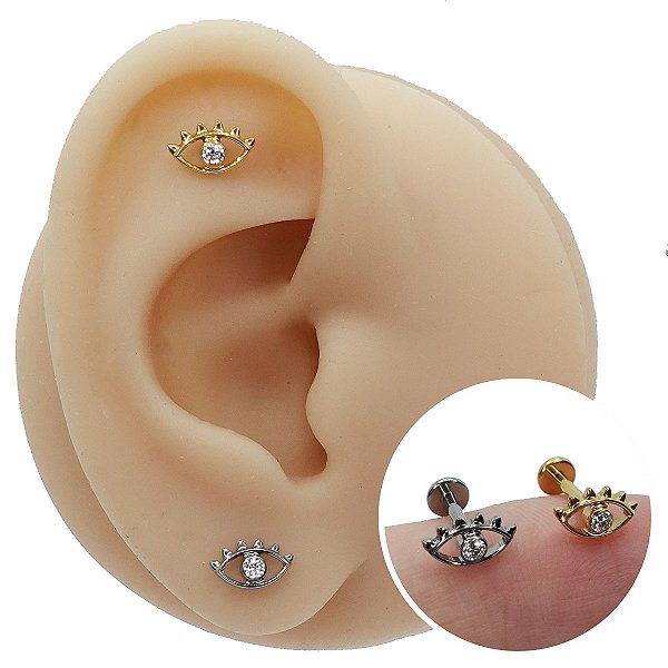 Piercing Labret em Titânio Olho Grego