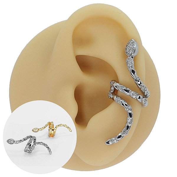 Piercing Argola Folheado Fake Snake