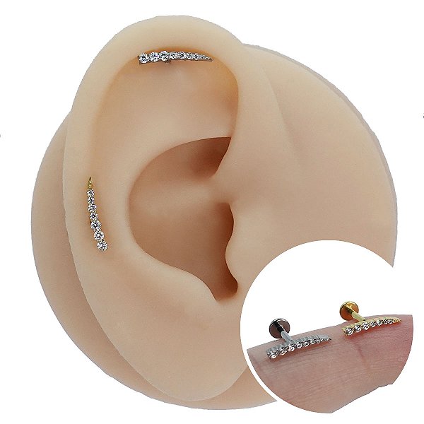 Piercing Labret em Titânio Cometa