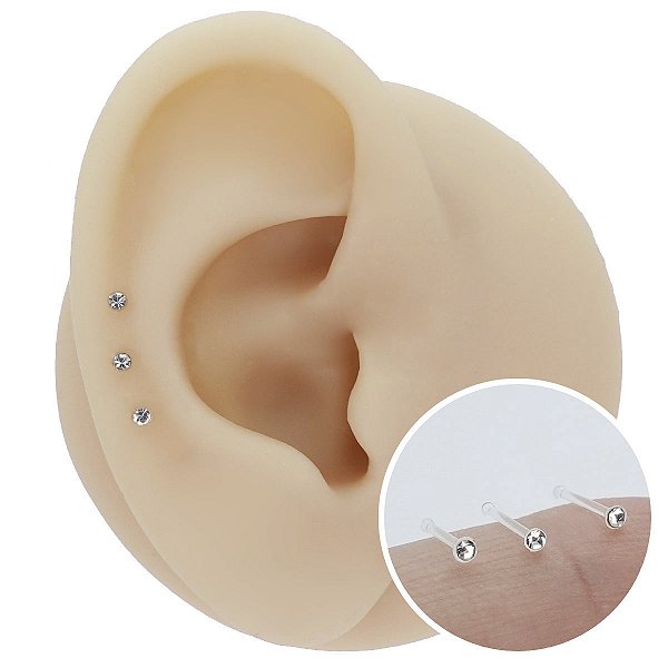 Piercing Encaixe em Bioflex Cristal