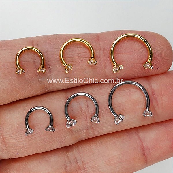 Piercing De Umbigo Com Strass Em Aço Cirúrgico - M - SegundoFuro.com