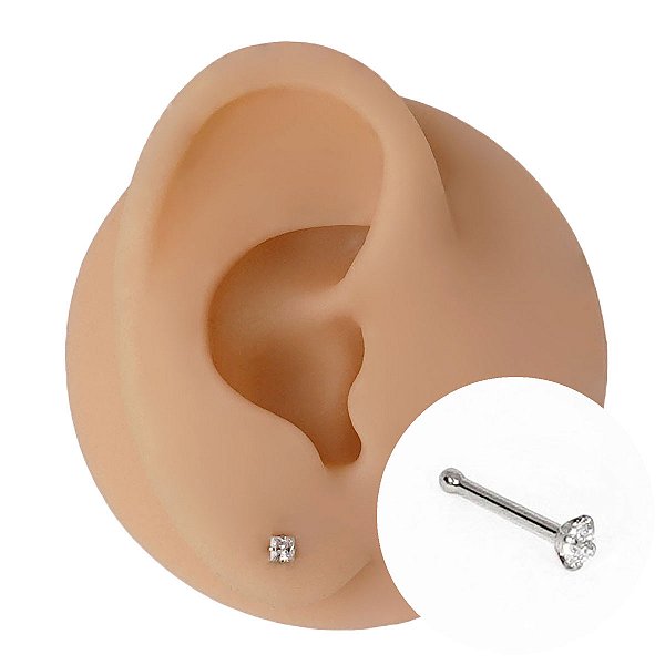 Piercing Encaixe em Aço Cirúrgico Quadrado