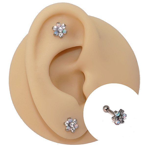 Piercing Microbell em Titânio Flor