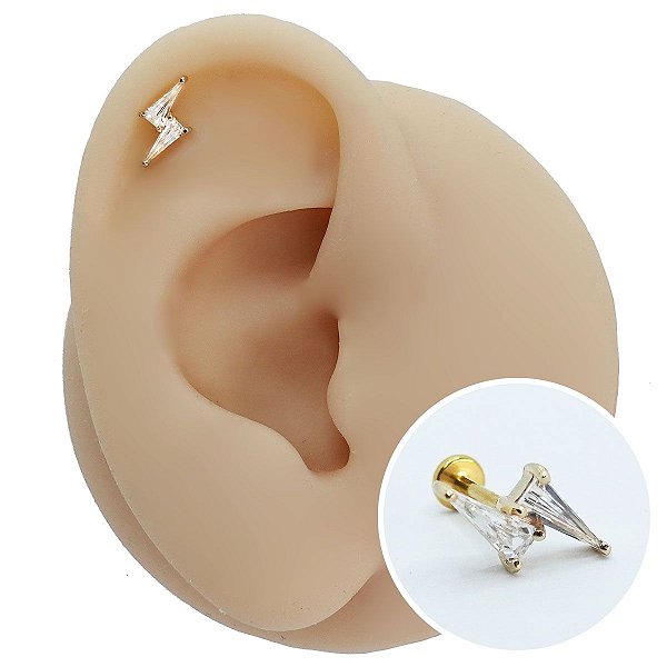Piercing Labret Ouro 18K Raio
