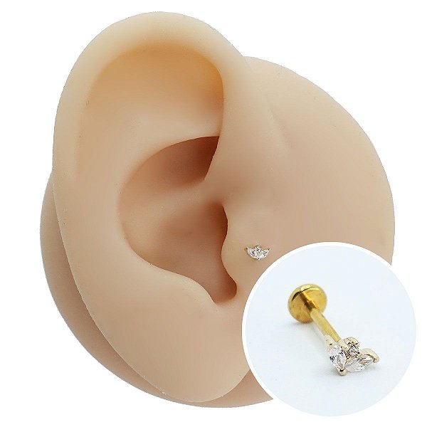 Piercing Labret Ouro 18K Pur