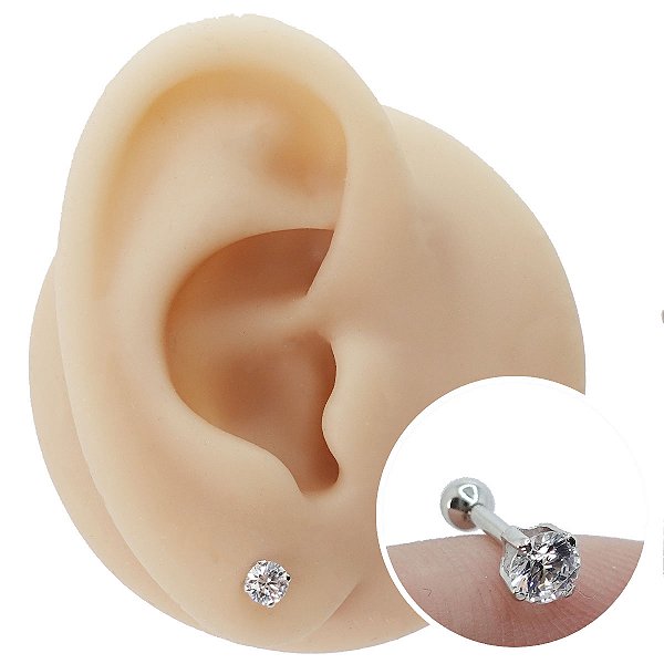 Piercing Microbell Ouro 18K Ponto de luz 4mm