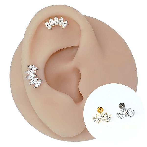 Piercing Labret Ouro 18K Cascata Shine