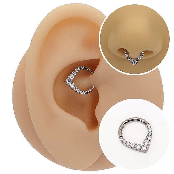 Piercing Argola Clicker em Titânio PVD Ve