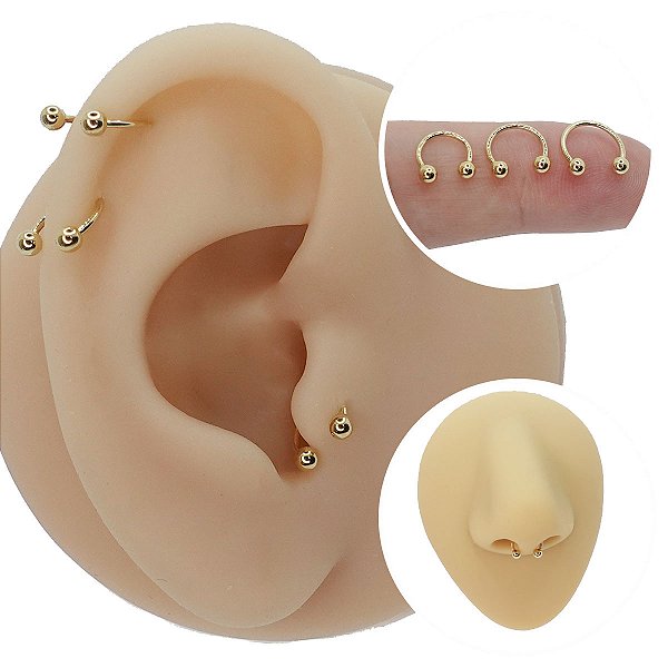 Piercing Argola Ferradura Ouro 18K