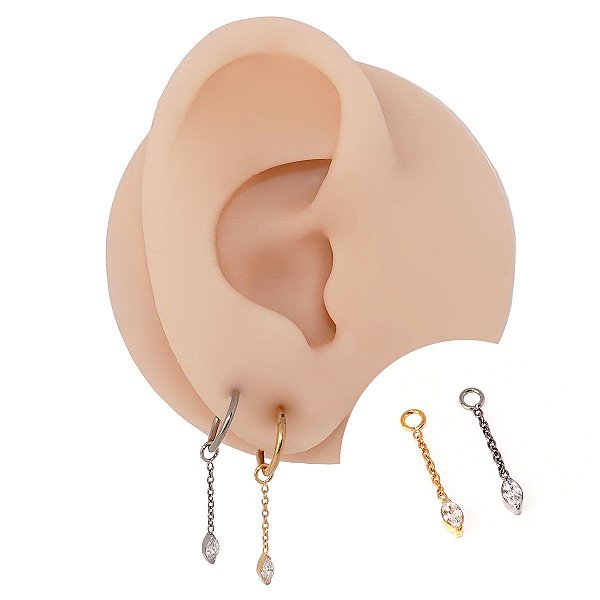 Pingente Para Piercing em Titânio Navete