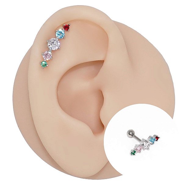Piercing Microbell Cascata em Aço Cirúrgico Colors
