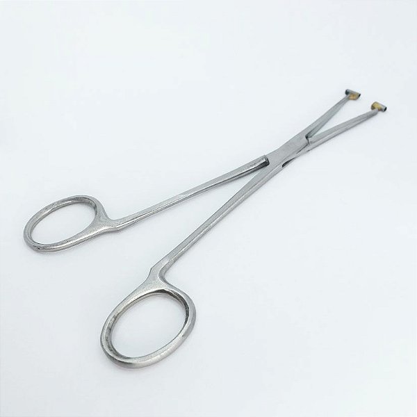 Pinça Septo Aço Inox Bico Amarelo