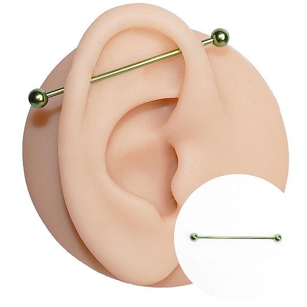 Piercing Transversal em Aço PVD Colors