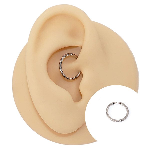 Piercing Argola em Aço Chevron