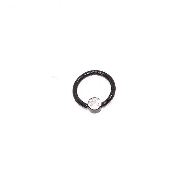 Argola Captive Flat em Aço PVD Preto 8mm